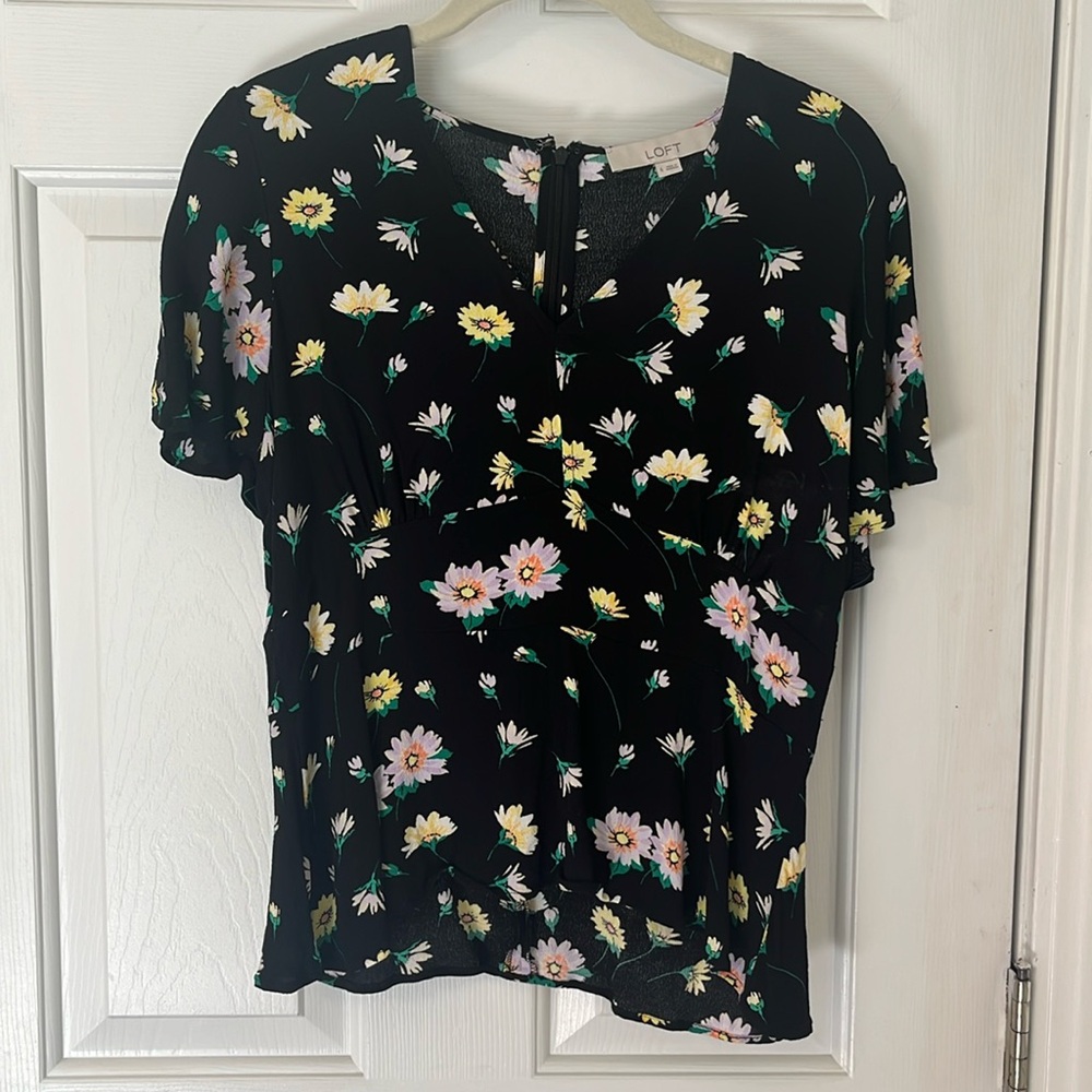Ann Taylor Loft Daisy Peplum Top Size 6